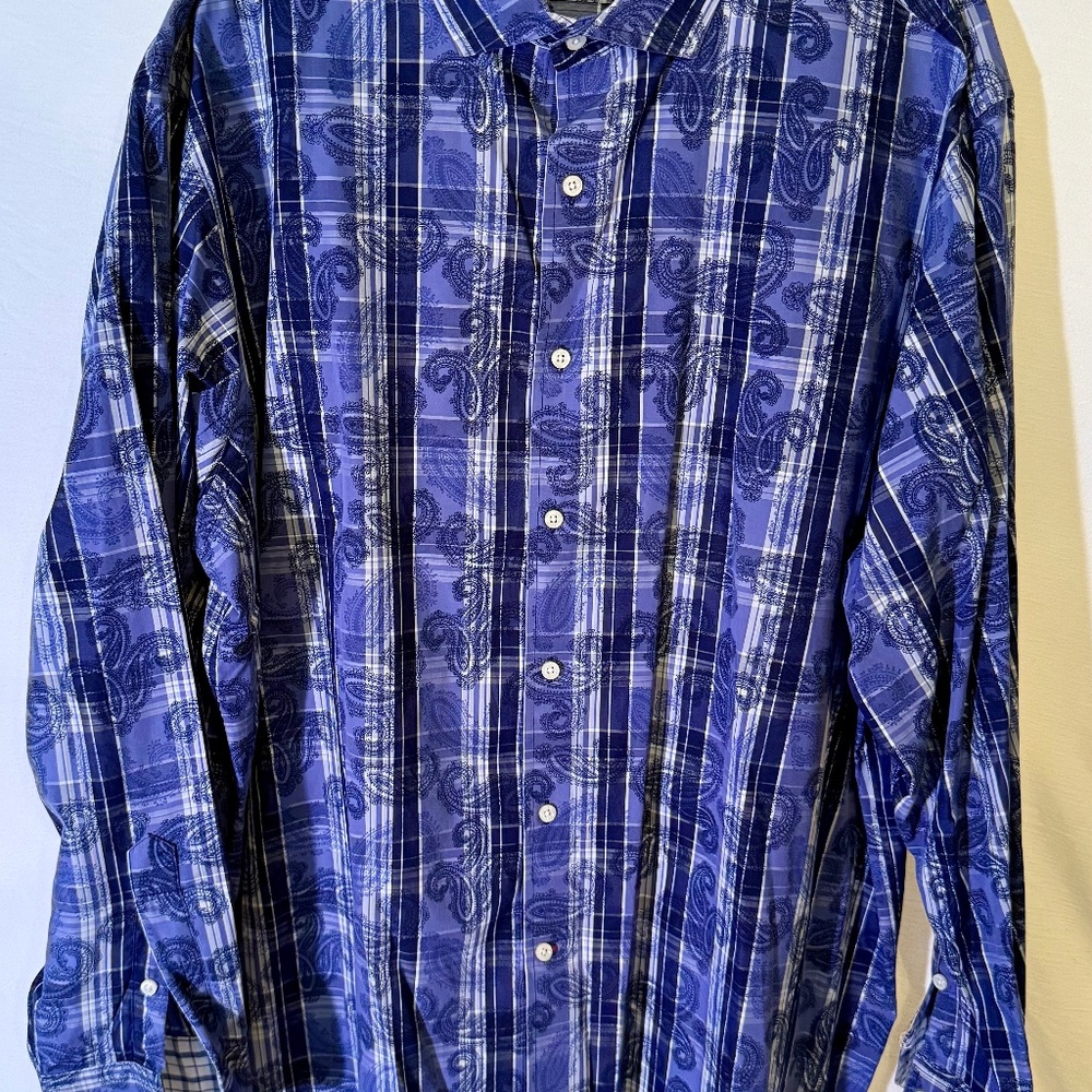 Daniel Cremieux Purple Paisley Plaid Button-Down
